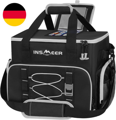 INSMEER Kühltasche Gross 45L, 55 Cans Kühltasche Faltbar Isolierte Tasche, Ausla