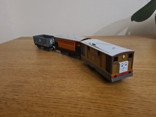 Thomas And Friends Mattel 2009 Toby Train And 2 TOMY  Wagons Good Working Con.