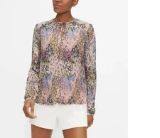 Ted Baker London Kaylen Ditsy Woven Floral Pleated Blouse  Size 2 US 4-6