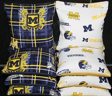 University of MICHIGAN WOLVERINES CORNHOLE BEAN BAGS Tailgate Game 8 ACA Bags
