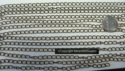 6' Antique bronze plated bulk twist cable link 5.5mm necklace extenders ch097 - Picture 3 of 3