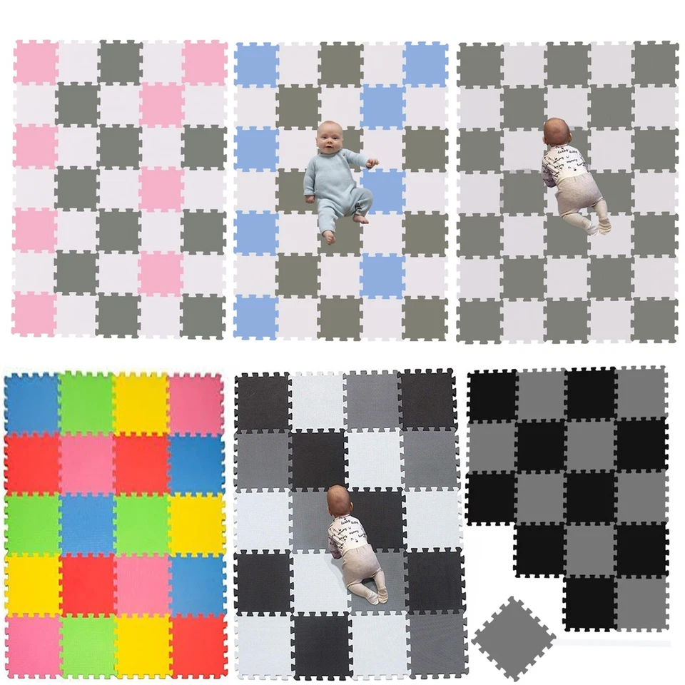 10 To 100PC Kids Children Play Mat Garden Playroom Soft Foam Tiles Baby Flooring