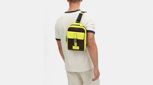 Coach Track Pack in Colorblock Signature Canvas CL432 QB/Mahagoni/hellgelb - Bild 4 von 4