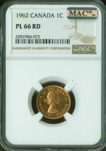1962 CANADA CENT NGC MAC PL66 PQ SPOTLESS  *