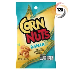 Full Box 12x Bags Corn Nuts Ranch Flavored Crunchy Corn Kernels Snack | 4oz