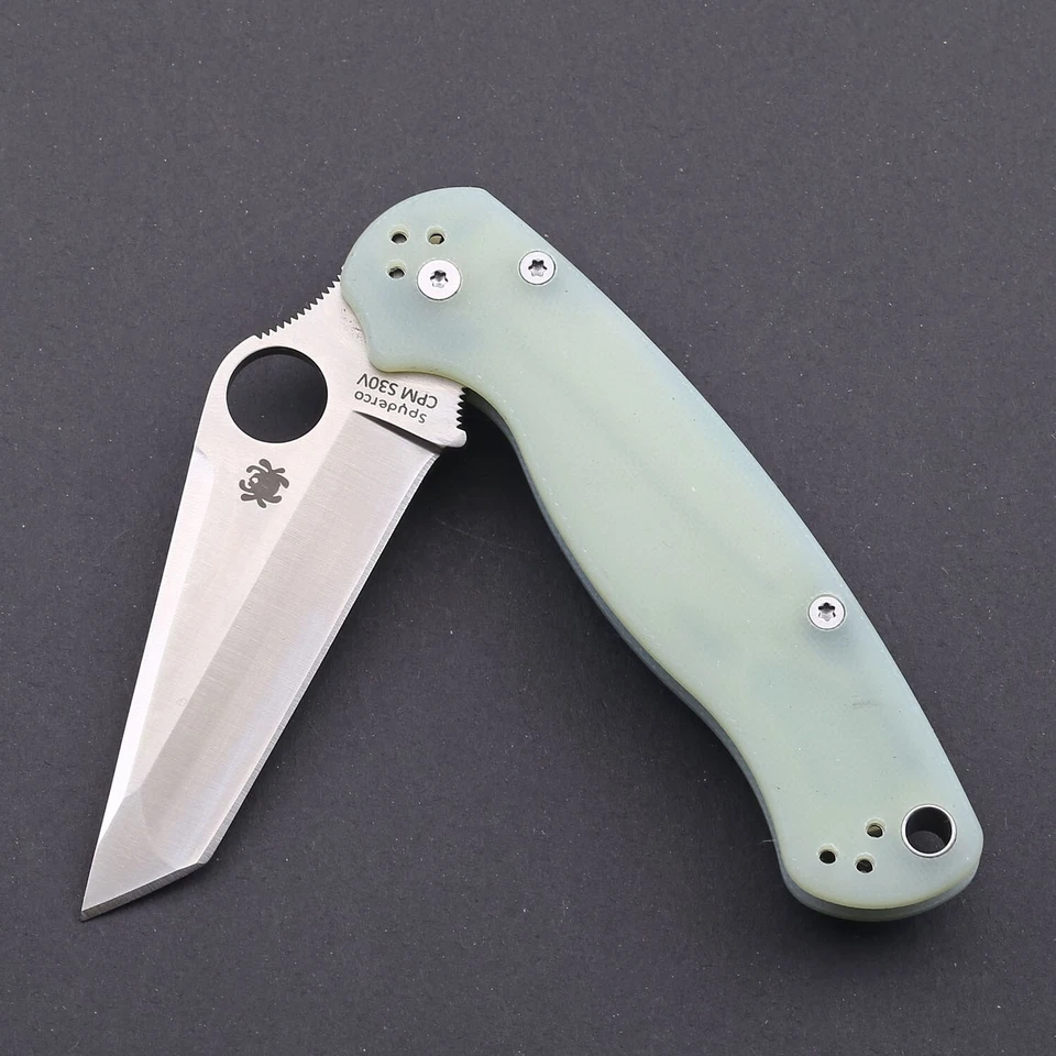 Clip de cuchillo plegable de bolsillo trasero con bloqueo de acero inoxidable de carbono transparente G10 Tanto Foto 3 de 4