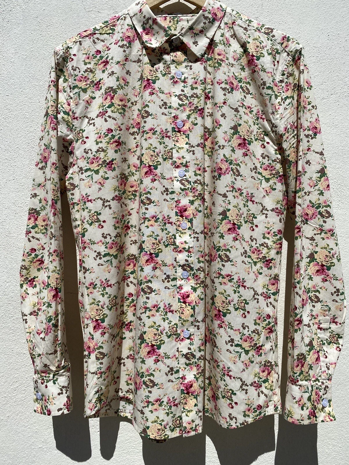 Coofandy Floral Print Button Down Cotton Long Sleeve L