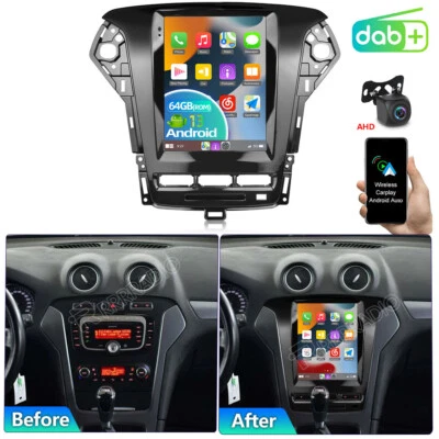 PODOFO 64 GB Android13 con DAB+ Radio Coche GPS Navi Carplay Para Ford Mondeo MK4 2011-2013