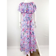 Show Me Your Mumu Maxi Dress Size XS Purple Pink Floral Summer Vacation