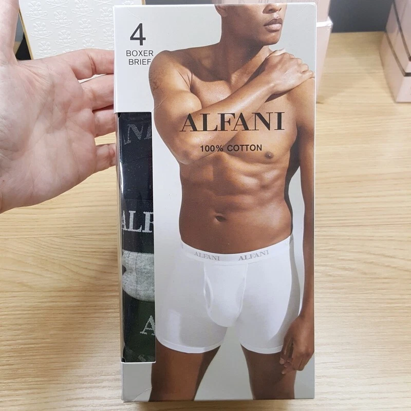 Мужские трусы-боксеры ALFANI маленькие серые упаковка 4 шт. без бирок 100% хлопок - Изображение 2 из 4