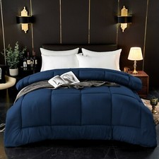 Plain Quilted Duvet Bedspread Comforter Set With Pillowcases Throw Double King