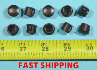 10 Black Nylon HOLE PLUGS 7/16''  Locking Rigid Plug push-in round 10 pcs. flush