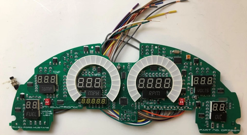 Цифровая приборная панель 1994-2004 Ford Mustang белые светодиодные датчики пожизненная гарантия - Изображение 3 из 4