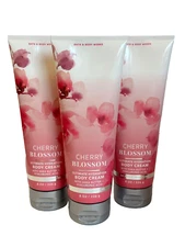 3 BATH & BODY WORKS CHERRY BLOSSOM MOISTURE ULTRA SHEA BODY CREAM 8 OZ