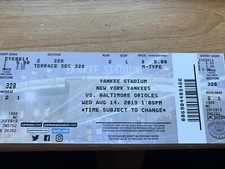 NEW YORK YANKEES TICKET STUB 8/14/2019 SANCHEZ BALTIMORE ORIOLES TORRES HAPP NYY