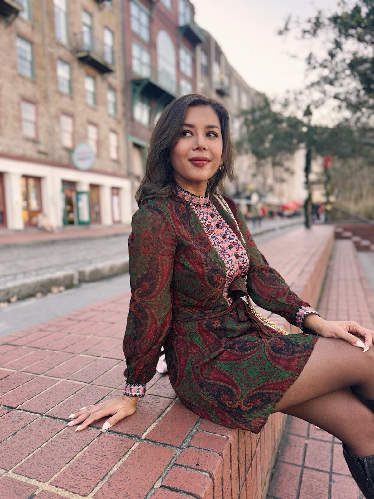 SALE!! ZARA NWT $119 WOMAN JACQUARD RIBBON DRESS Burgundy | 6895/276 ALL SIZES thumbnail 2