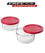 Pyrex Simply Store 4 Cup Glass Bowl Value Pack, Set of 2