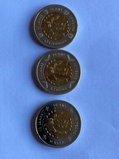 Medaillen 3 x 2 Euro Probepr&auml;gungen Specimen Malta/Zypern/Luxemburg