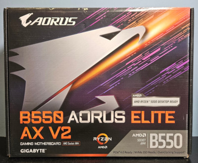 Aorus B550 Elite AX V2 Gaming Motherboard- New in Open Box!