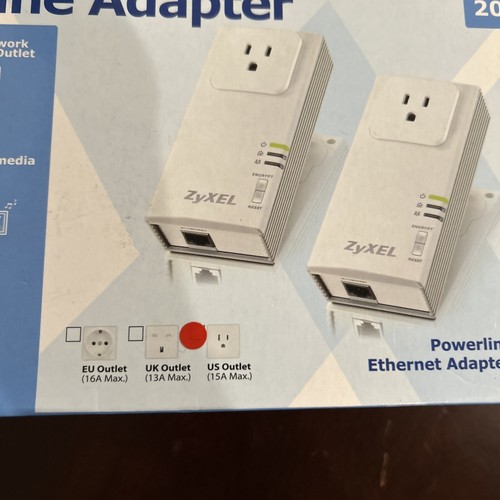 ZyXEL - Powerline Adapter (200 Mbps/PLA-407 ) Pass-Thru Ethernet Adapter Kit - Picture 9 of 12