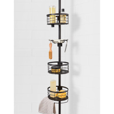 3 Shelfs Tension Pole Bath Shower Caddy Shampoo Soap Holder Oil Rubbed No Rust