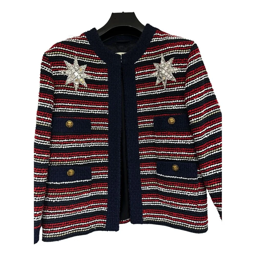 Gucci — GUCCI Tweed embellished Jacket It 44