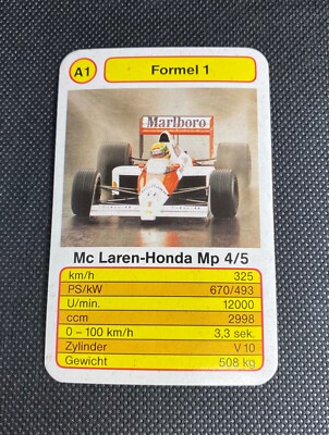 Carte Rookie Ayrton Senna 1990 – Marlboro Honda McLaren – Formule 1, Neuve