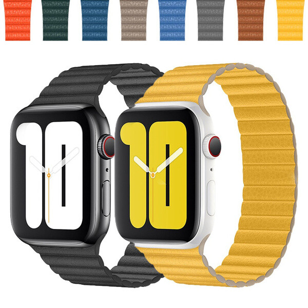 Magnetic Leather Loop Strap Apple Watch Band for iWatch Series 9 8