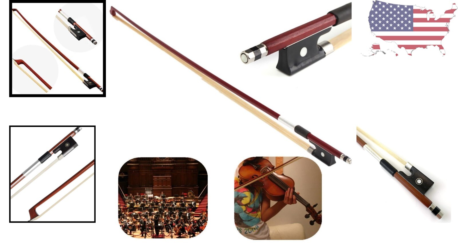 HighQuality ProfessionalGrade Arbor Violin Bow 4/4 Full Size