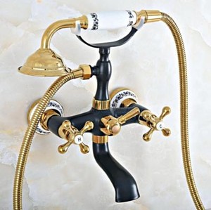 Black Gold Wall Mounted Clawfoot Tub Faucet Clawfoot Bathtub
