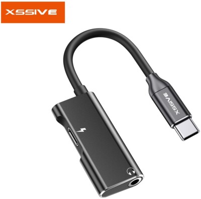 Xssive Adapter Audio Konverter Typ-C auf Minijack 3.5mm+Typ-C Adapter