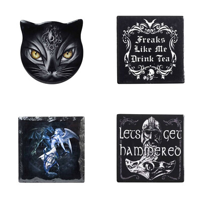 Alchemie England Gothic Keramik Kunstwerk Untersetzer Tee Kaffee Katze Wikinger Kessel