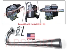 Exhaust Header for Honda GX100, GC160, GC190 Performance 3 stage long 16"