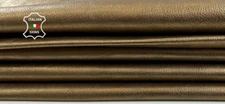METALLIC BRASS ROUGH WASHED Goatskin Leather hides 2 skins 5+sqf 0.9mm #C4624