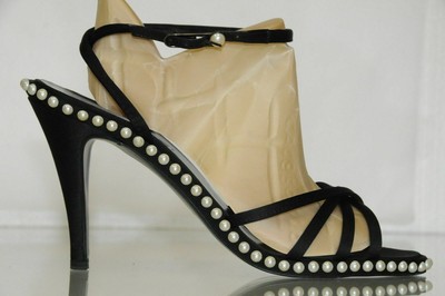 chanel pearl strappy heels