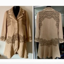 Vintage Rossa Kimi Coat Japan Wool, Alpaca Angora w/Cashmere Embroidery 42
