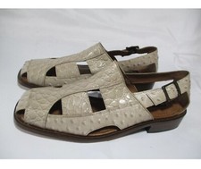 Stacy Adams YUMA Taupe Sandals Ostrich Dress Shoe Men's 11.5 M