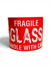 3x5 Broken Glass Handle w Care Labels Fragile Adhesive Stickers 1 Roll of 500