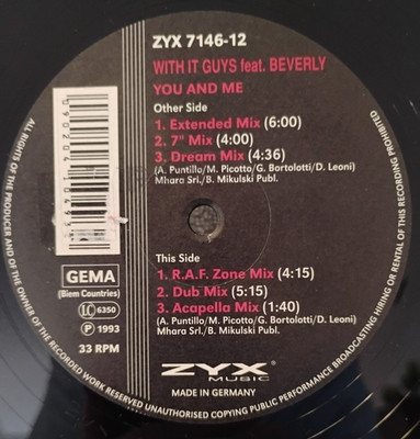 With It Guys - YOU AND ME - GERMANY - 12'' - 1993 - EXCELLENT Vinyl - EUROHOUSE