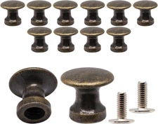 12 Pcs Mini Knobs for Jewelry Box, Small Drawer Knobs Bronze Cabinet Knobs, Tiny