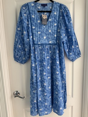 NWT $185 Ro's Garden Ireland Dress Blue Okari SMALL S Long Tunic Bohemian style