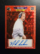 Marketplace image: 2024 Leaf Pro Set Nick Saban Red Gold Superfractor Auto 1/1 Alabama Crimson Tide