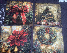 Christmas Pillow Covers 18x18 Inches, Set of 4