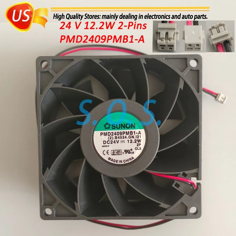 Ventilateur Turbo 9cm 24V DC - 0.63A - 2 Broches - Modèle E1033H24BAAZ-00 - Neuf Pour Servo Ou Refroidissement