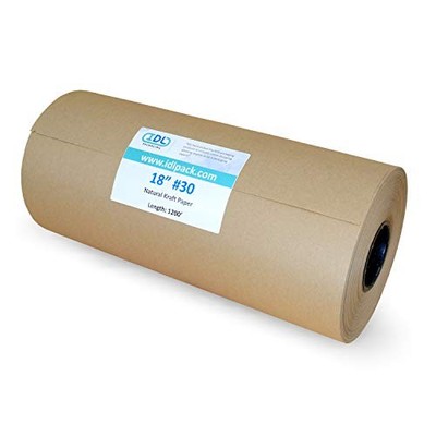 Large Brown Kraft Roll 18'' x 1200 feet (14400 inches) - Natural Wrapping for ...