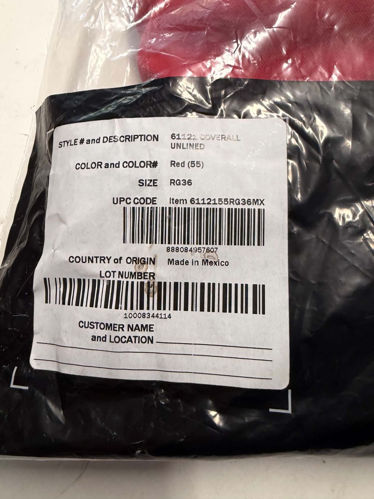 Red Wing Shoes 61121 Men's Red Cotton Coveralls 36 Regular Flame Resistance - second product detail image