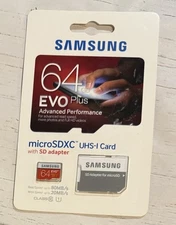 Samsung High Speed 64GB Micro SD Card+Adapter for HD Smartphones/Tablets/Cameras
