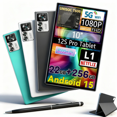 10 Zoll Tablet Android15 22GB+256GB 8000mAh  5G WlFI Drahtloses Screen Mirroring