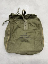 Vintage 60’s US Army Vietnam Survival Hot Climate Zip Bag Olive Green