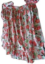 Handmade peach cobbler country chic ladies half apron vintage kitchen Farmhouse